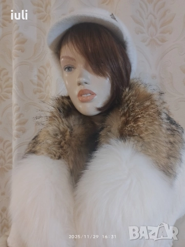 черен петък патенце естествен косъм. ръкавите се свалят и може да се носи като елек , снимка 7 - Палта, манта - 52358675