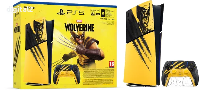 Конзола PlayStation 5 (Slim) - Digital Edition - Marvel’s Wolverine Battle Yellow Limited Edition, снимка 3 - PlayStation конзоли - 56096606