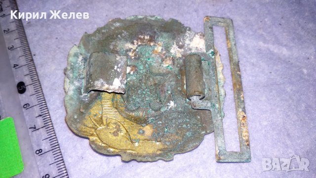 Стара БРОНЗОВА ТОКА с КОТВА и ПЕТОЛЪЧКА от ВОЕННОМОРСКИ ОФИЦЕРСКИ СОЦ НРБ БНА ПАРАДЕН КОЛАН 22527, снимка 2 - Антикварни и старинни предмети - 38904334