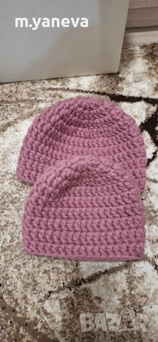ръчно изплетени топли шапки унисекс, снимка 9 - Шапки - 52873829