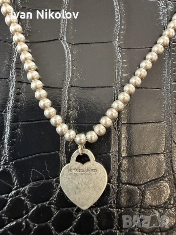 Сребърно Колие Tiffany &Co  оригинал!, снимка 4 - Колиета, медальони, синджири - 56181620