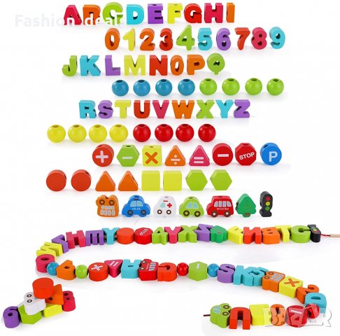 Нова Образователна играчка за малки деца дървени Свързващи се букви 