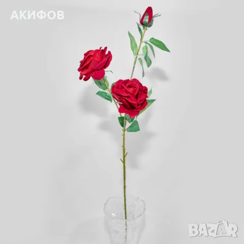 Изкуствени стръкове с рози – 6 цвята, снимка 6 - Градински цветя и растения - 50309611