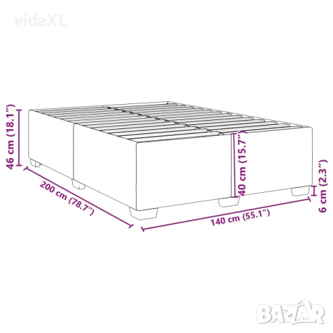 vidaXL Рамка за легло без матрак, таупе, 140x200 см плат, снимка 9 - Спални и легла - 56146957