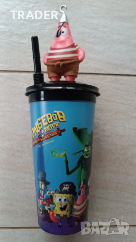 чаша със сламка spongebob squarepants Спонджбоб квадратни гащи 