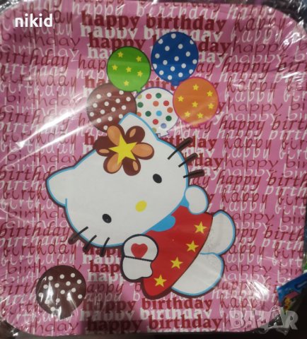 Hello Kitty Коте Кити квадратни 10 бр парти чинии чинийки