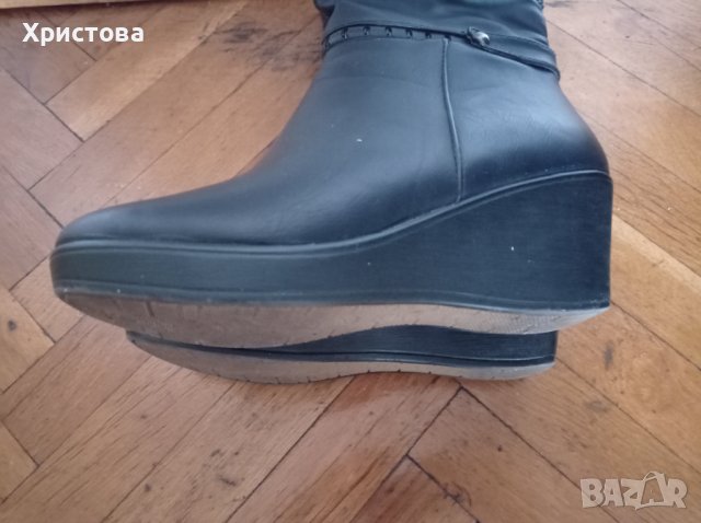 Черни дамски ботуши Mat Star с платформа номер 37, снимка 2 - Дамски ботуши - 39451062