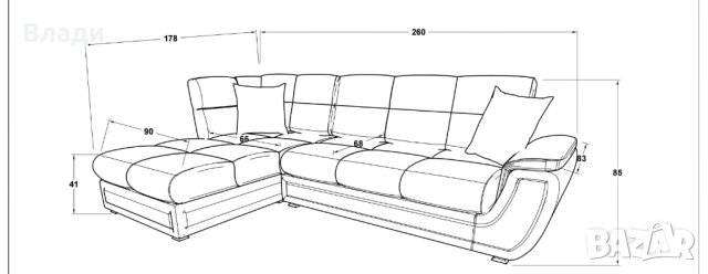 ъглов диван , снимка 1 - Дивани и мека мебел - 44498756