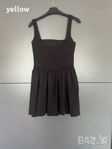 Черна рокля балон Zara  XS, снимка 2 - Рокли - 56090795