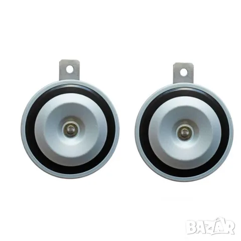 Комплект никелирани електрически клаксони 12V 97 mm