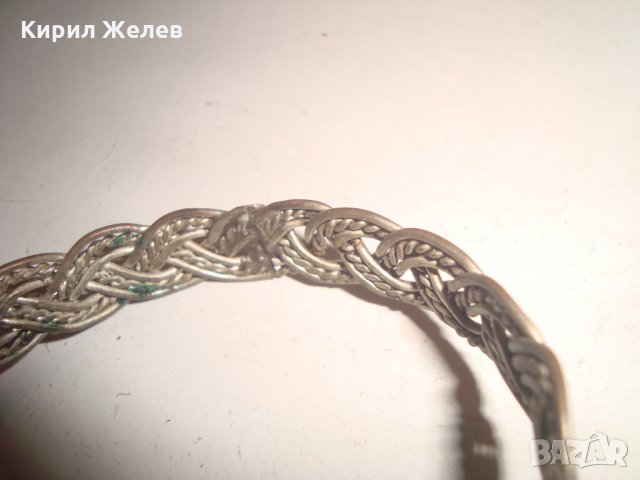 ВЪЗРОЖДЕНСКА МЕДНА ПОСРЕБРЕНА ГРИВНА СТАРИННА МАЙСТОРСКА РЪЧНА ПЛЕТКА САЧАН 2217, снимка 5 - Колекции - 30757504