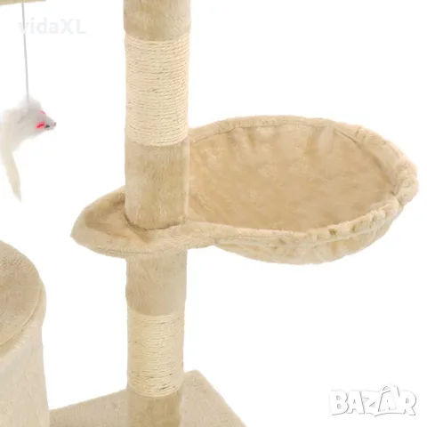 vidaXL Котешко дърво със сизалени стълбове, 138 см, бежово, снимка 7 - За котки - 56146219