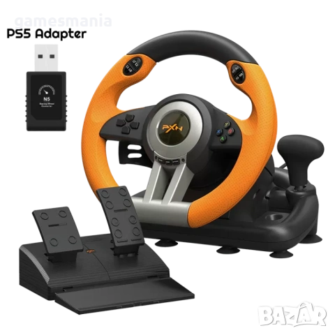 Чисто НОВИ PXN V3 Pro Racing Волан + педали + Адаптер за PS5