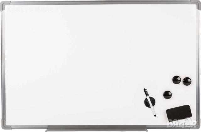 Магнитна бяла дъска с маркер и магнити комплект