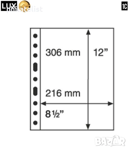 Листа от серията LUX A4 за банкноти , пощенски картички и FDC пликове – GRANDE стандарт , снимка 2 - Нумизматика и бонистика - 52405431