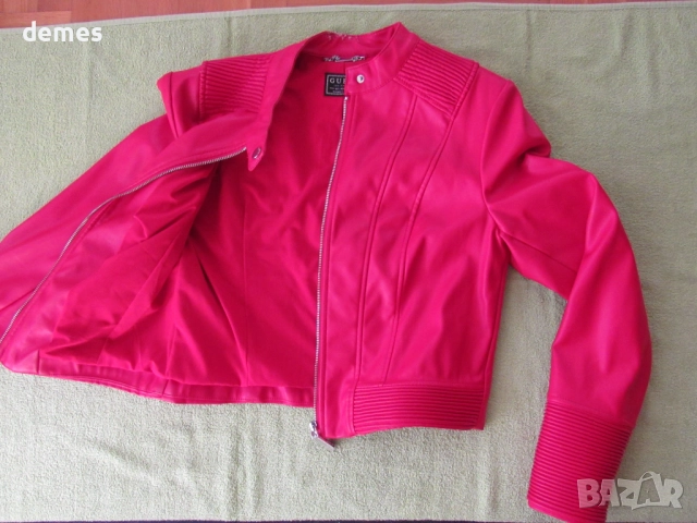 Червено кожено яке GUESS размер L