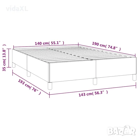 vidaXL Рамка за легло без матрак, таупе, 140x190 см плат, снимка 9 - Спални и легла - 56147197