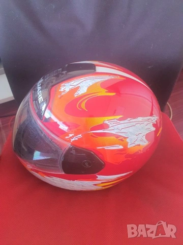 Каска L 59-60 b-square червено-бяла за мотор/скутер