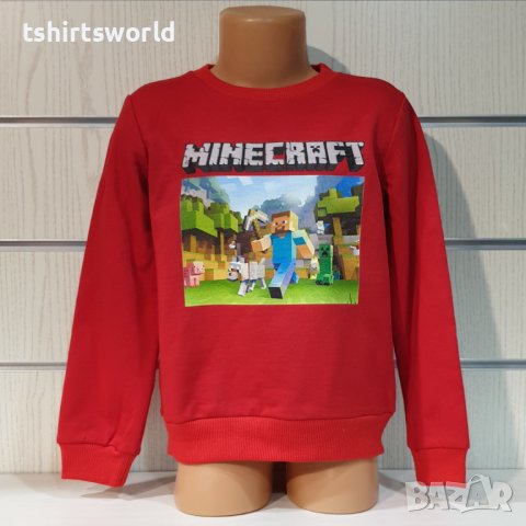Нова детска ватирана блуза с дълъг ръкав и дигитален печат MINECRAFT (Майнкрафт), снимка 3 - Детски Блузи и туники - 38168332