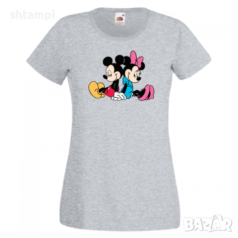 Дамска тениска Mickey & Minnie Мини Маус,Микки Маус.Подарък,Изненада,, снимка 3 - Тениски - 36526202