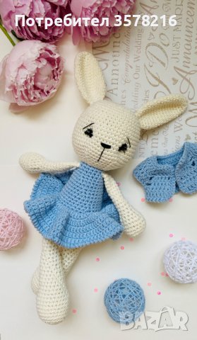 Плетена играчка зайче, подарък, снимка 5 - Плюшени играчки - 38987787
