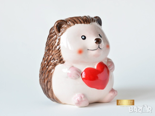 Керамична Саксия Таралеж със Сърце / Декоративна Кашпа за Растения / Подарък за Дете / Кашпа Ежко, снимка 3 - Декорация за дома - 52398832