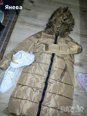 Зимно дамско якенце Цвят Камел, снимка 2 - Якета - 51865322
