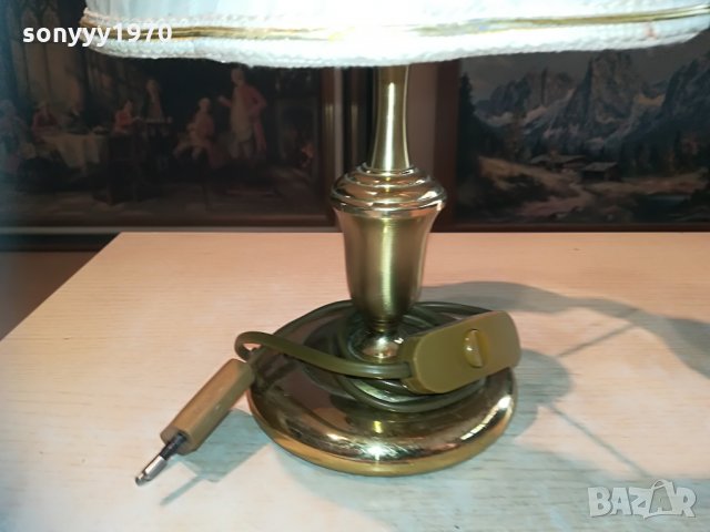 нощна лампа-мед/месинг-внос швеция 35х22см, снимка 9 - Колекции - 29850261