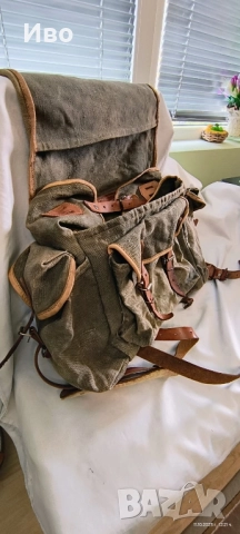 Българска брезентова военна раница, снимка 4 - Антикварни и старинни предмети - 52017124