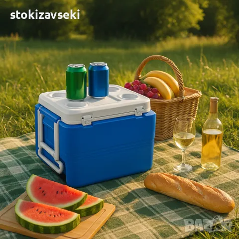 Хладилна кутия Atlantic 45L, пасивна, с табла/с колела, снимка 1