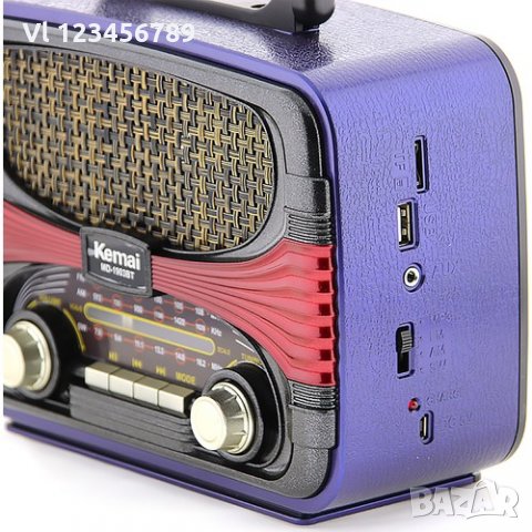 Ретро радио Kemai MD-1903 Bluetooth Usb Sd ,  FМ, АМ, SW - Носталджи, снимка 2 - Други - 29335232