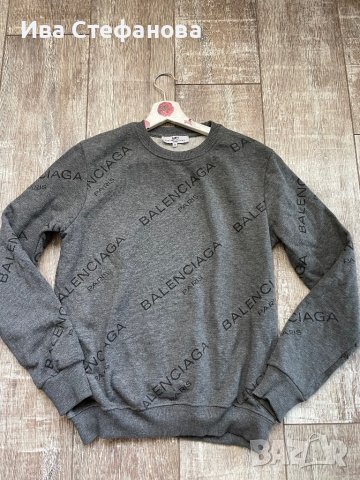 Нова спортна памучна памук сива блуза BALENCIAGA  Balenciaga  , снимка 7 - Блузи с дълъг ръкав и пуловери - 42780494