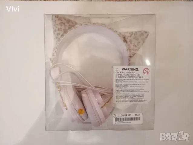 H&M on-ear слушалки с котешки ушички, с кабел, снимка 2 - Безжични слушалки - 55843058