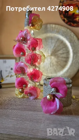 Оригинални подаръци. Свещници и светещи бутилки , снимка 13 - Ръчно изработени сувенири - 48884384