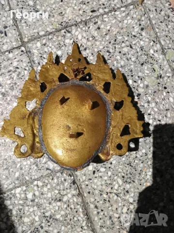 Стара бронзова маска-99, снимка 8 - Антикварни и старинни предмети - 50127143