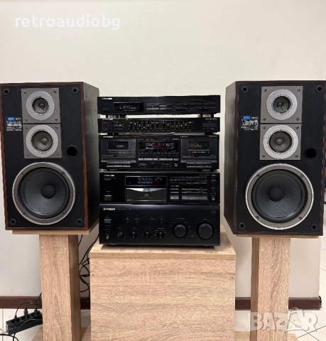 🔊Ретро аудио система сет PIONEER - усилвател, CD, двукасетъчен дек, еквалайзер, тунер и колони🔊