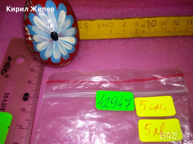 КРАСИВО ДЕКОРАТИВНО ДЪРВЕНО ВЕЛИКДЕНСКО ЯЙЦЕ РЪЧНО ИЗРИСУВАНО с ЦВЕТЯ 42947, снимка 8 - Декорация за дома - 44301732