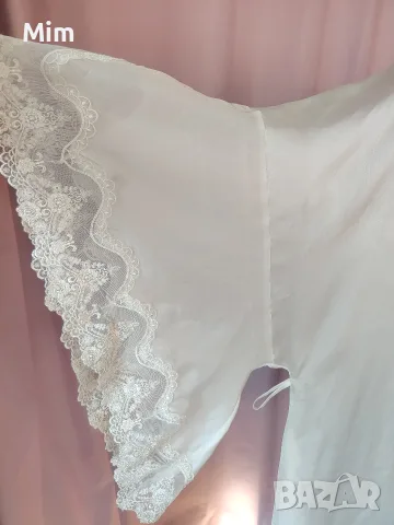  Резервирани Бял халат L/XL Бяла сатенена нощница, снимка 4 - Нощници - 56187922