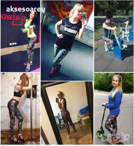 Дамски нов висококачествен шарен цветен печатан клин Нова мода за жени и момичета 3D Печатни цветни , снимка 14 - Клинове - 47762959