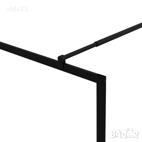 vidaXL Преграден параван за баня, закалено стъкло, черен, 100x195 см, снимка 6 - Душове - 56146158
