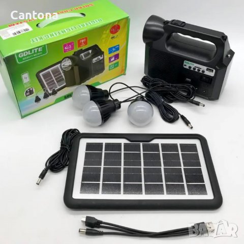 Соларна система GDLite-8017 Music, Фенер, лампа,  соларен панел, Bluetooth,  Радио-mp3 player, 3 лам, снимка 3 - Къмпинг осветление - 39063719