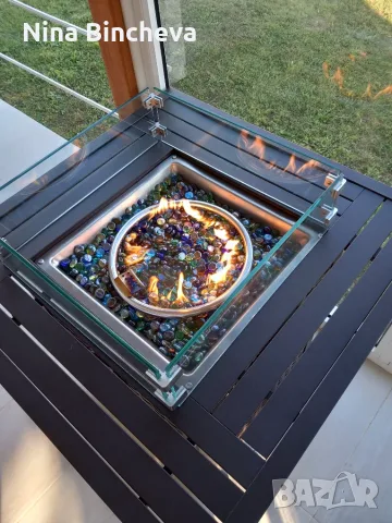 ПРОДАВАМ: Чисто нова луксозна газова камина тип „Маса“ (Fire Pit Table) – 32", снимка 4 - Камини - 56160755