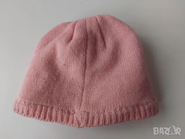 Мека розова зимна детска шапка с мече, снимка 2 - Шапки, шалове и ръкавици - 48228109