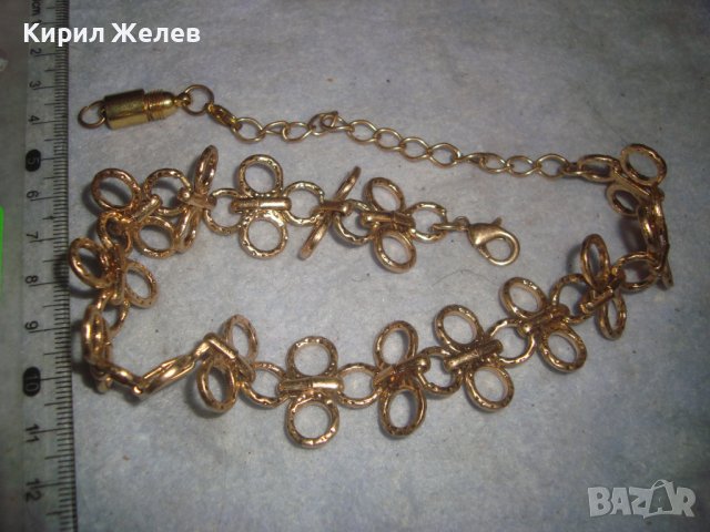 КРАСИВА СТИЛНА ВИНТИДЖ АРТ ПОЗЛАТЕНА ОГЪРЛИЦА ДИЗАЙНЕРСКО КОЛИЕ БЛАГОРОДНА НЕРЪЖДАЕМА СТОМАНА 31354, снимка 5 - Колиета, медальони, синджири - 38056295