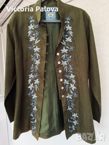 Дизайнерски блейзър/сако лен и коприна, снимка 2 - Сака - 39552393