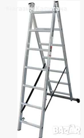 Двураменна алуминиева стълба 2х10, 2х11 стъпала Арон България