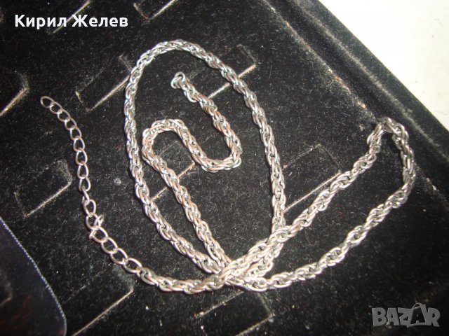 МЕДНО ПОСРЕБРЕНО СИНДЖИРЧЕ КРАСИВА РЕТРО ПЛЕТКА за КЮСТЕК за ДЖОБЕН ЧАСОВНИК или КОЛИЕ 19221, снимка 4 - Колиета, медальони, синджири - 31450548