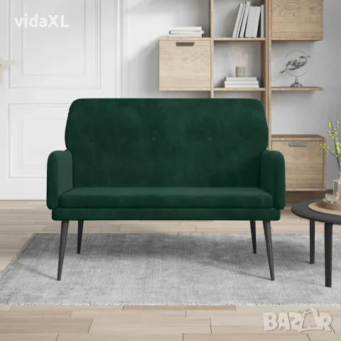 vidaXL Пейка, тъмнозелена, 108x79x79 см, кадифе, снимка 2 - Дивани и мека мебел - 56147272