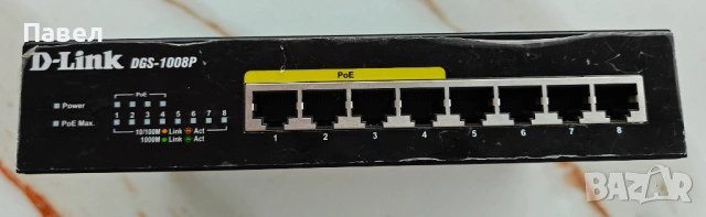8-портов гигабитов суич D-Link DGS-1008P с 4 PoE порта, снимка 2 - Суичове - 54314235