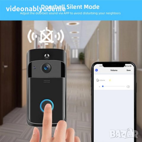 128GB 166° HD Умен Видеодомофон Звънец Интерком Смартфон Контрол WiFi Интернет PIR Детектор Движение, снимка 7 - Комплекти за видеонаблюдение - 38689343